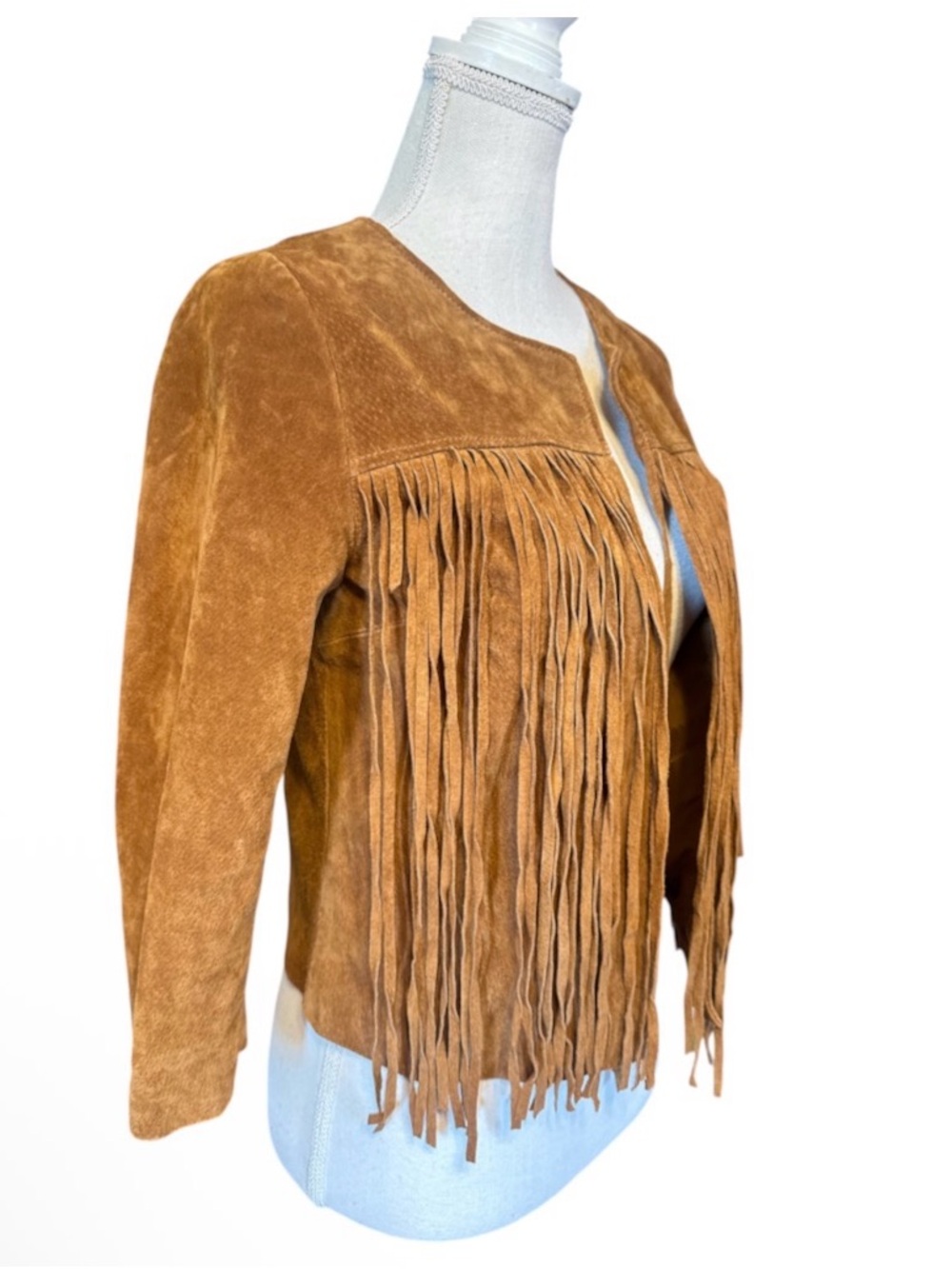 Forever 21 Cognac Suede Fringe Jacket